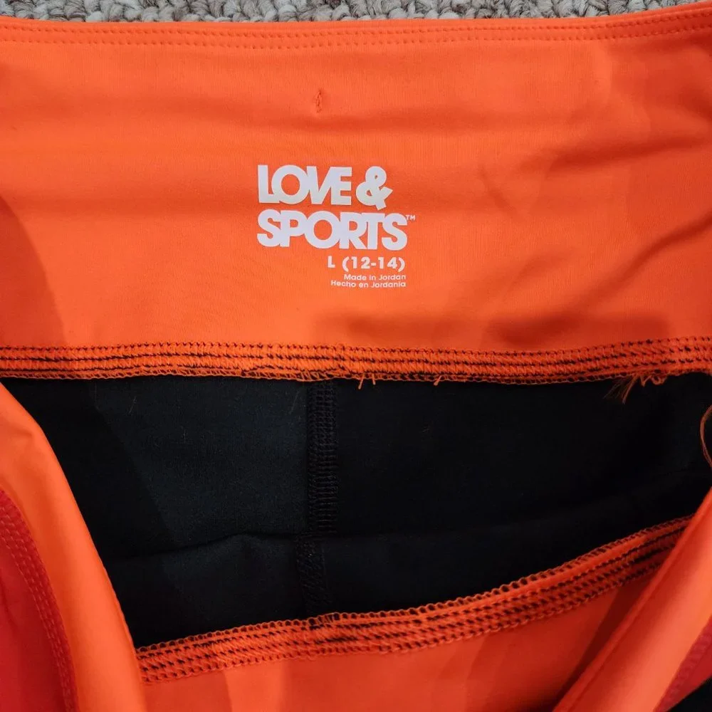 NWT Love & Sports Women's Bike Shorts with Striped Waistband